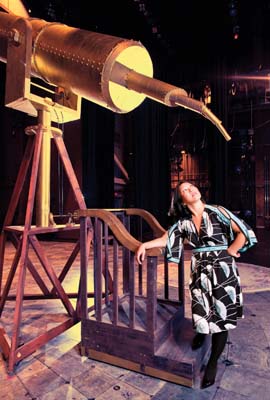 Pg 8 - Caption Miah Im, on the set of U of T Opera Division's Production of Hayden's Il Mondo della Luna